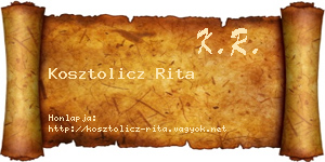 Kosztolicz Rita névjegykártya