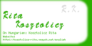 rita kosztolicz business card